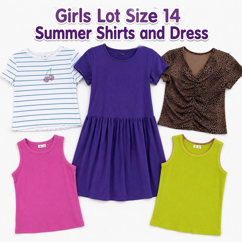 Girls Size 14/16 Summer Clothing Lot Dess Tops Tanks 5 Pc Casual Play Bundle